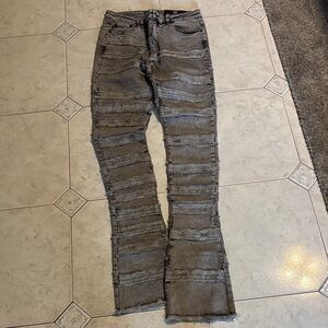 Men's Slim Straight Distressed Jeans - Gray